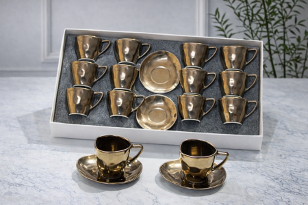 فناجين قهوة حلوة برونزي 12+12