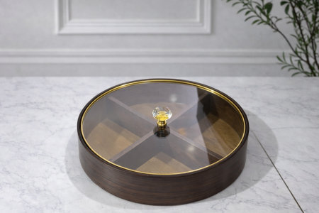 محلاونية خشب  مع غطا زجاج