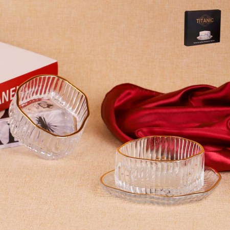 صحون مكسرات 6+6 حز ذهبي