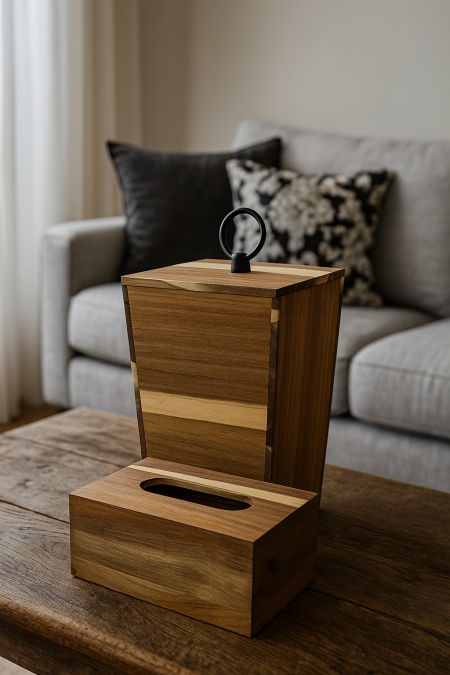 بكيت محارم مع سلة خشب