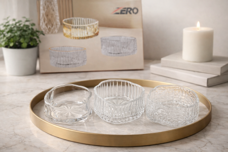 صحون مكسرات 6 شفاف