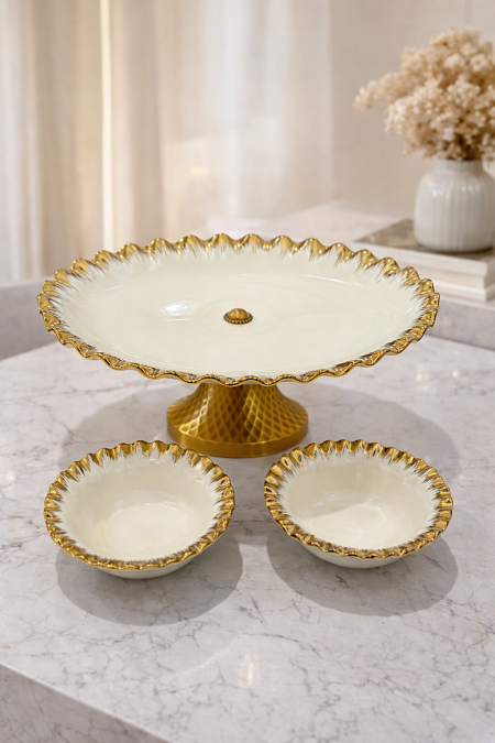 جاط فواكه مع مكتتين بورسلان ابيض