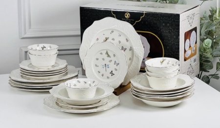 طقم صحون 24قطعة بورسلان