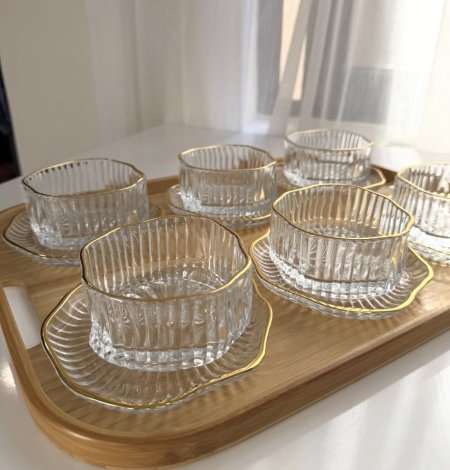 صحون مكسرات 6+6 حز ذهبي