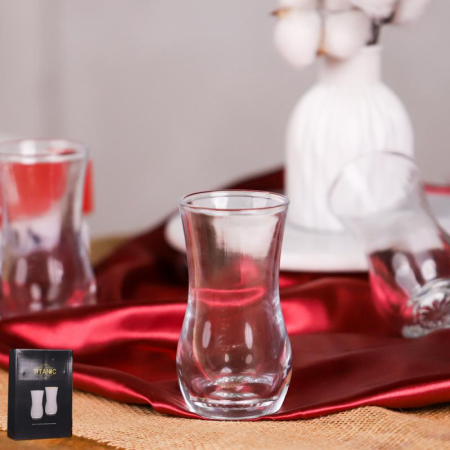 طقم كاسات مياه /12 مخصر زجاج ملس