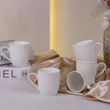 طقم مجات /12 بورسلان ابيض LN4020-1