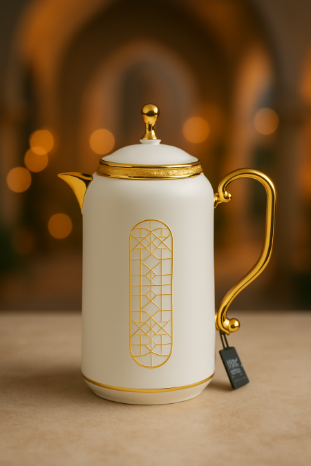 براد قهوة ابيض  تصميم جميل