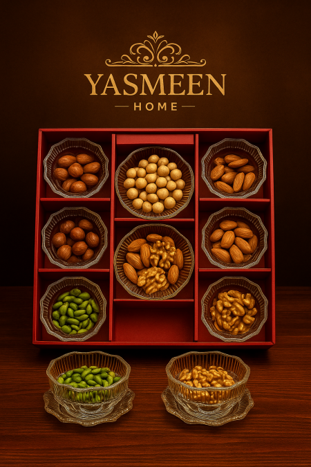 صحون مكسرات 6+6 شفاف
