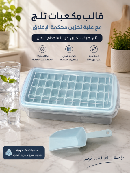 قوالب ثلج مع مغرفة