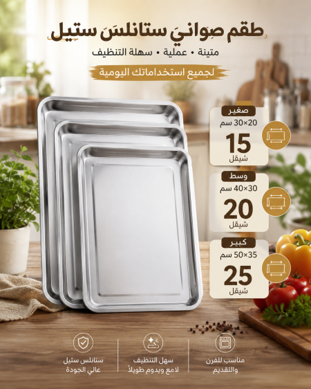 صواني فرن المنيوم 3احجام