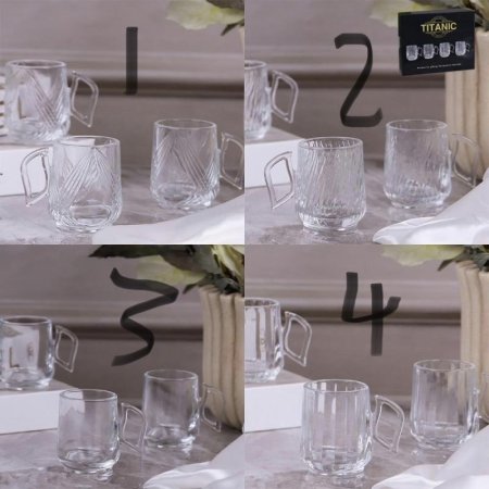طقم كاسات شاي /12 زجاج منقش TC003