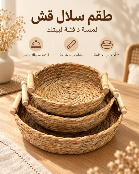 طقم صواني قش 3قطع