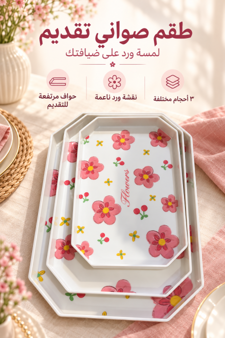 صواني تقديم 3 قطع