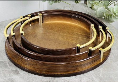 صواني 3قطع خشب